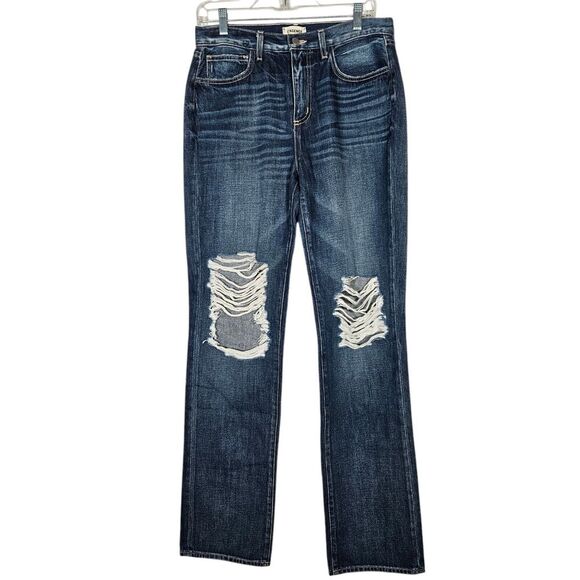 L'AGENCE Rockie High Rise Cigarette Distressed Jeans Womens Size 28 Stretch NWOT - Picture 1 of 12